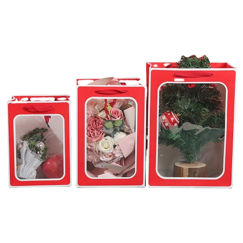 Red gift bags, thickened waterproof handbags, wedding and birthday party packaging bags Item Picture