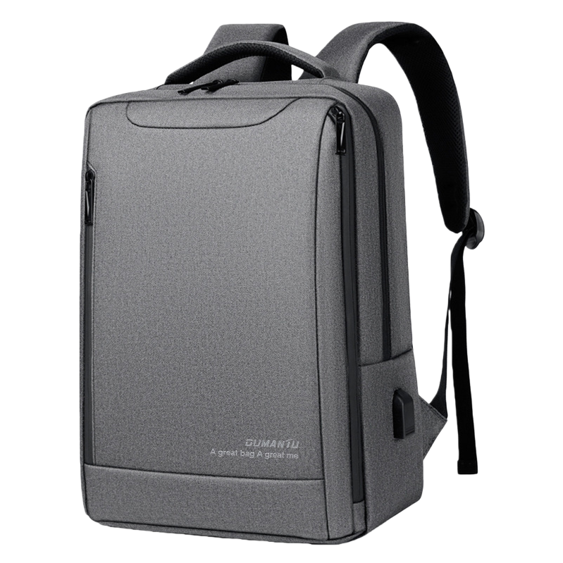 This grey, simple and fashionable commuting backpack is suitable for both men and women, lightweight and with a large capacity Item Picture
