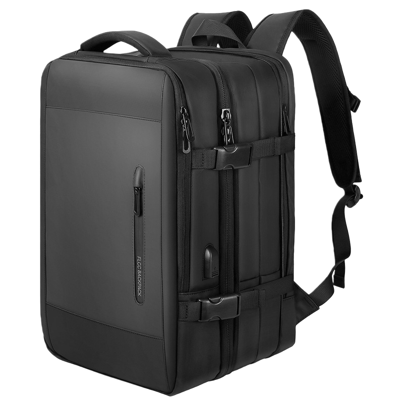 Black nylon waterproof and wear-resistant backpack for commuting and school, simple and versatile backpack Item Picture