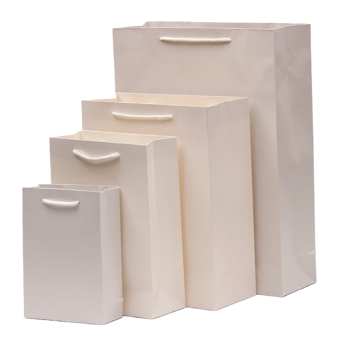 White paper bag, hand-held eco-friendly shopping bag, thickened kraft paper gift packaging bag Item Picture