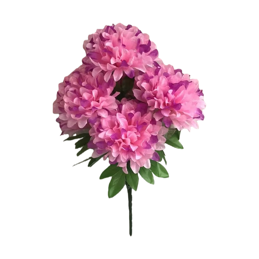 粉色紫边人造花束仿真鲜花客厅装饰摆件