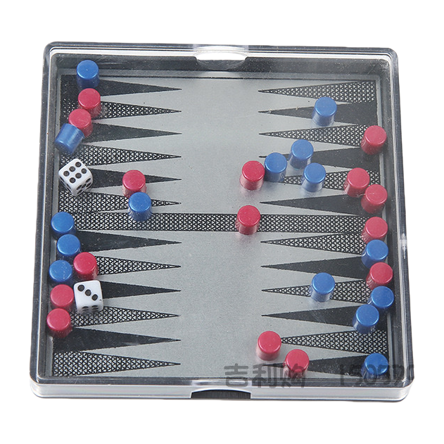 The transparent box-packed board game contains red and blue chess pieces and dice Item Picture