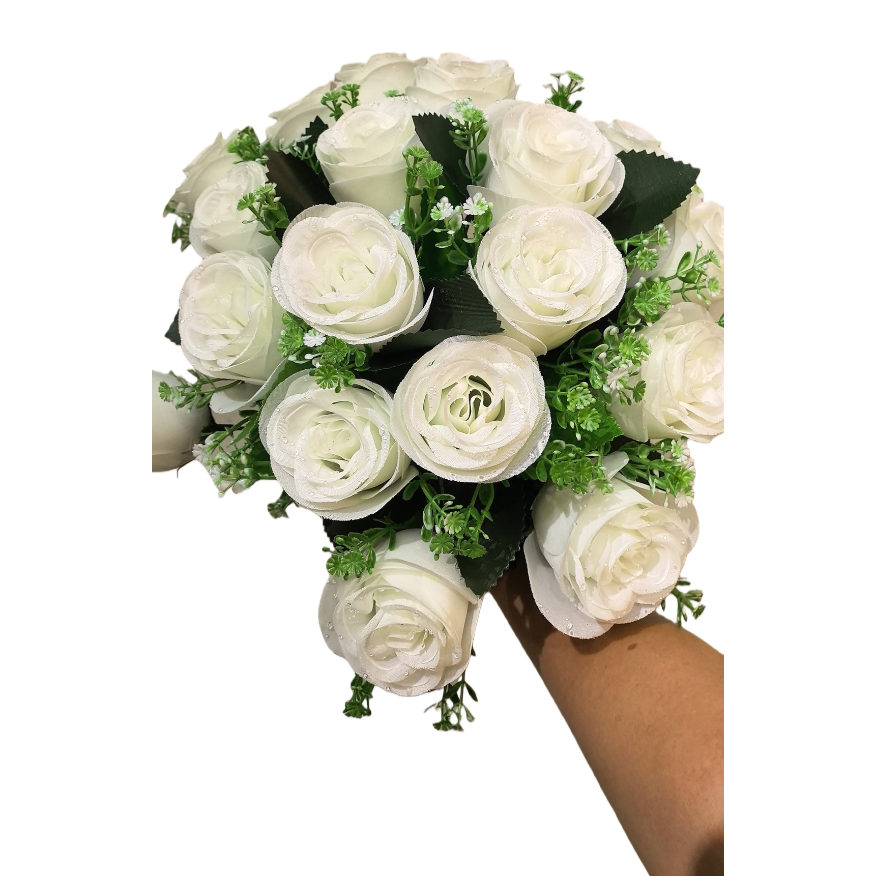 白色玫瑰花束 鲜花配送生日情人节求婚礼物整束包邮