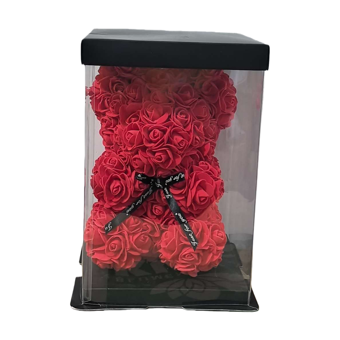 A cute Valentine's Day gift with a red rose bear plush toy pillow Item Picture