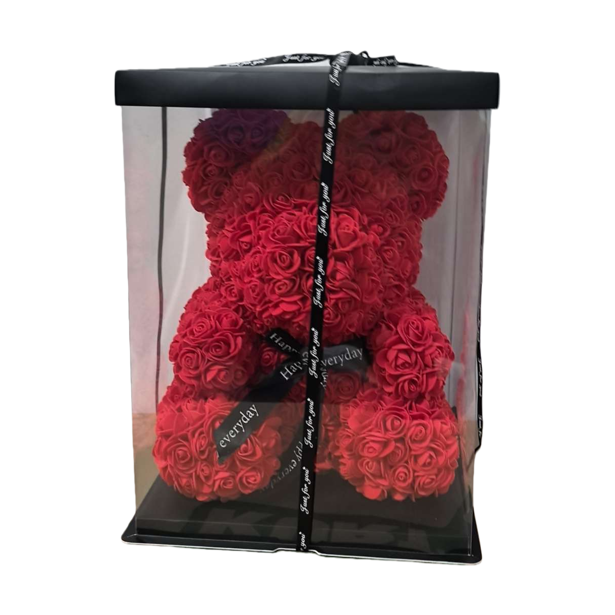 Red rose bear plush toy, soft and cute throw pillow, home decoration, bedroom ornaments Item Picture