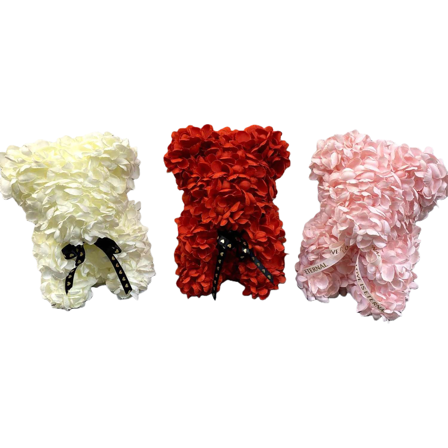 Flower bear white, red and pink color combination flower bear toy Item Picture