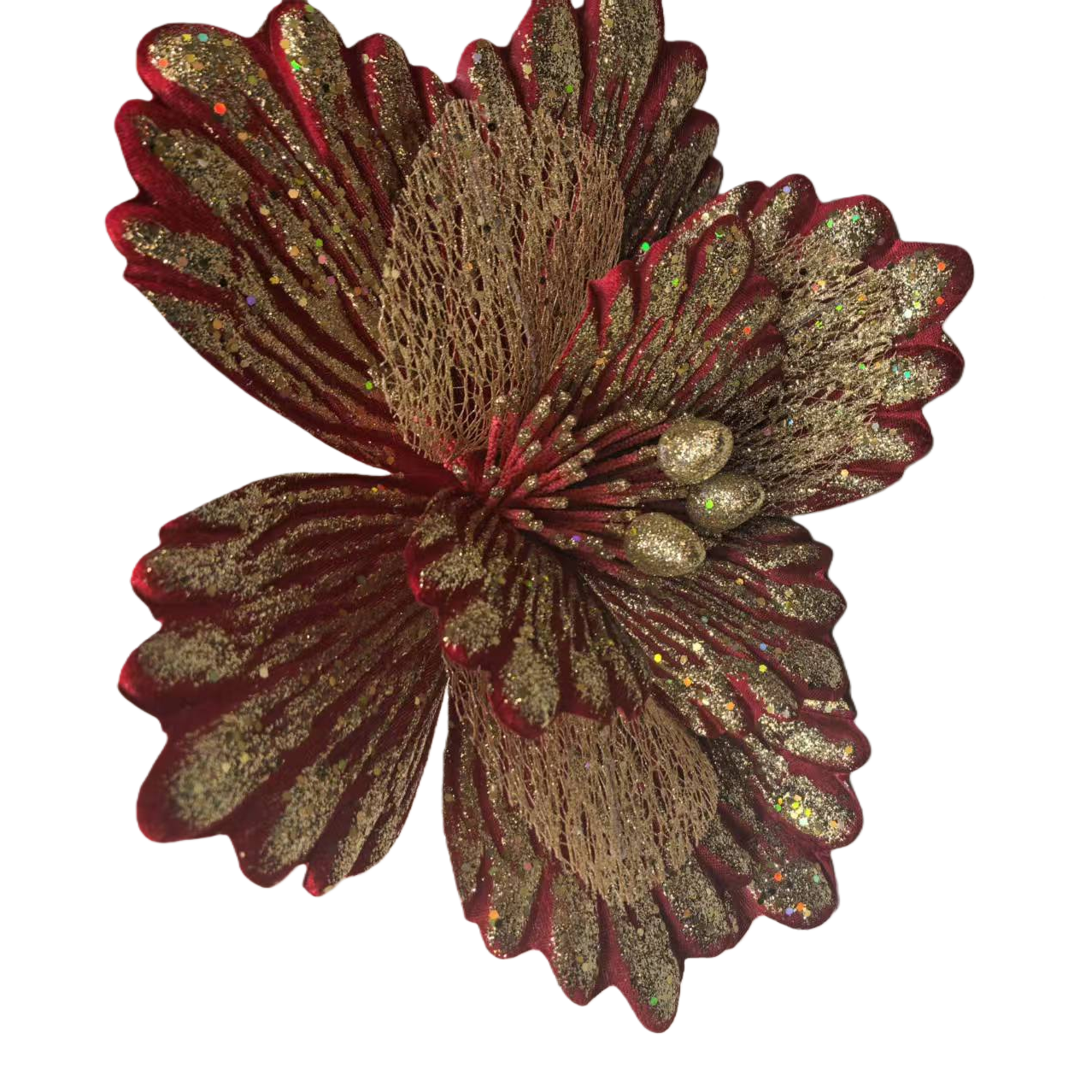 红色金色闪光装饰花 节日婚礼派对布置手工DIY材料 Item Picture