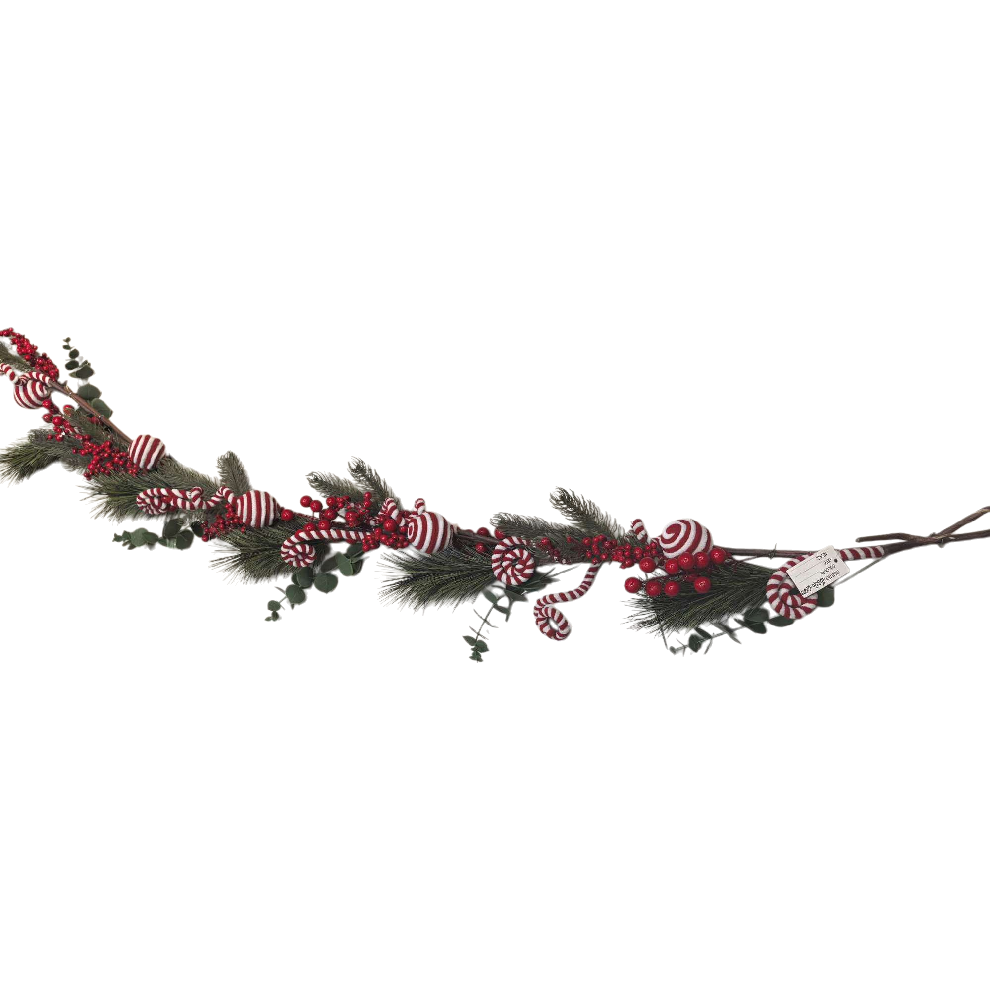 红白条纹圣诞花环节日装饰挂门客厅壁挂款 Item Picture