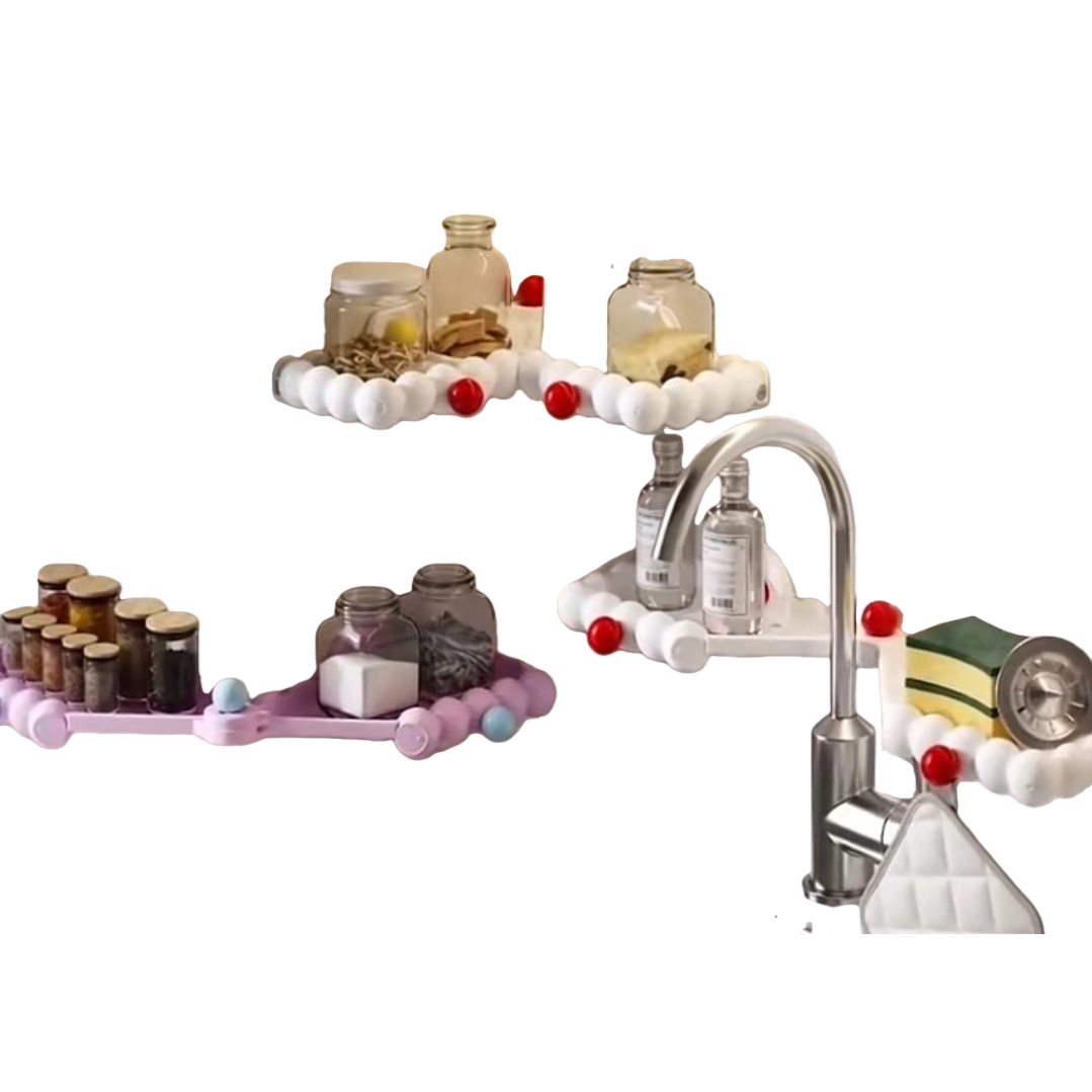 Colorful spherical kitchen storage rack, multi-functional and adjustable storage stand Item Picture