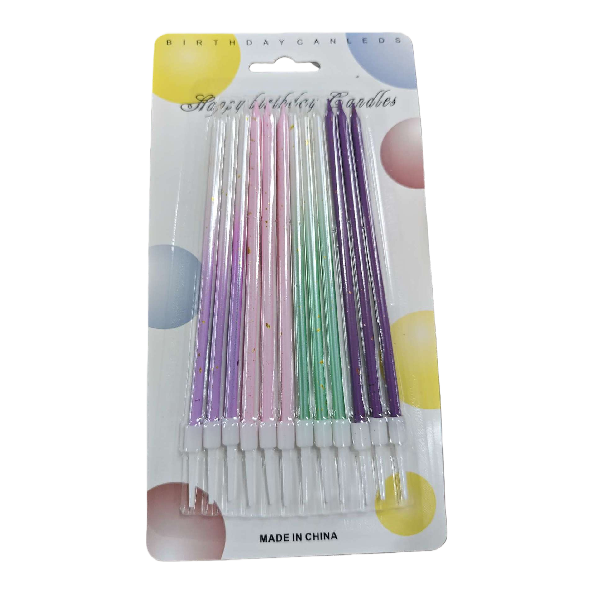 Colorful birthday candles, children's party decoration candles, multi-color gradient combustible candles Item Picture