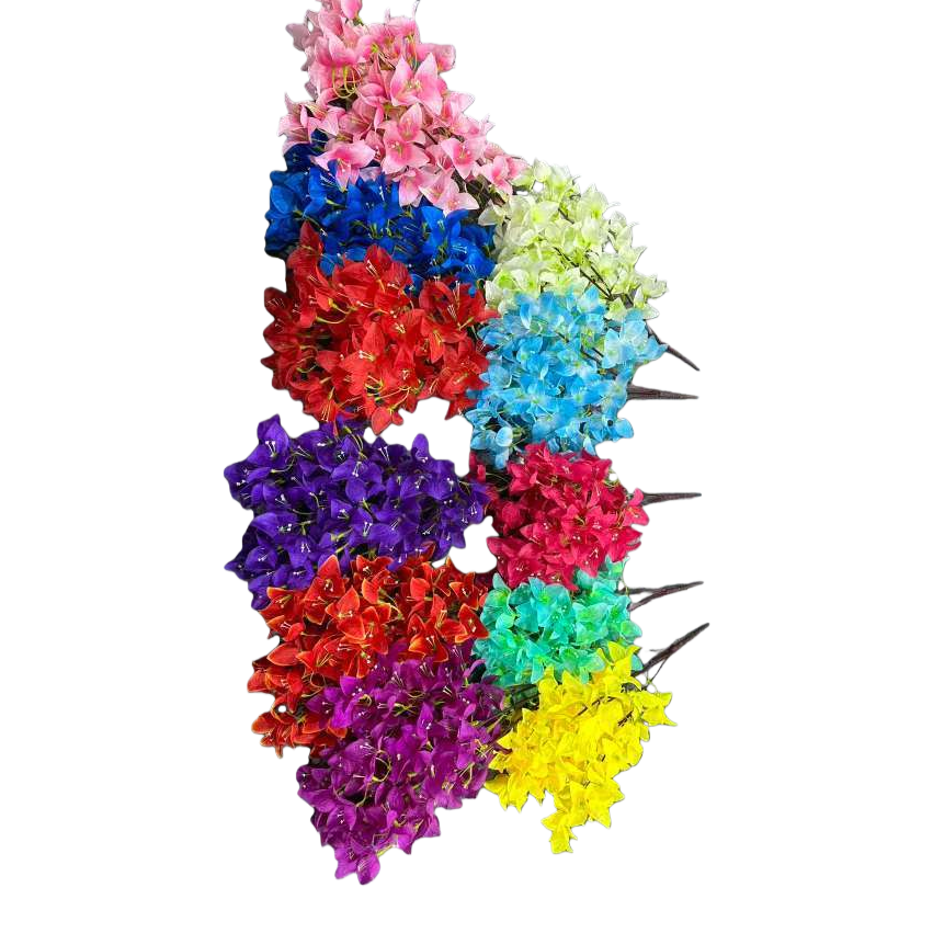 Colorful simulated flower bouquets, interior decoration items, wedding party floor-standing table flower arrangement design Item Picture