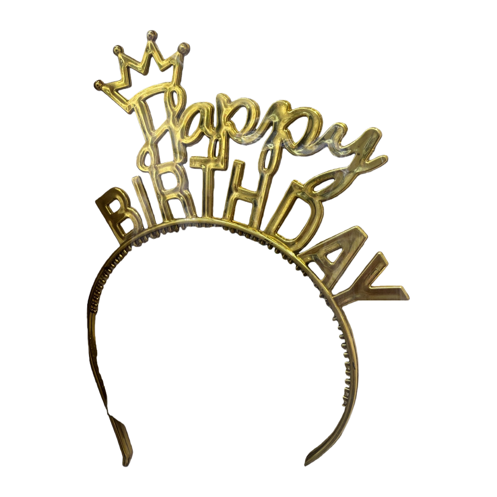 The golden "Happy Birthday" decorative set includes a crown letter glitter background board with a rainbow gradient of "HAPPY" Item Picture