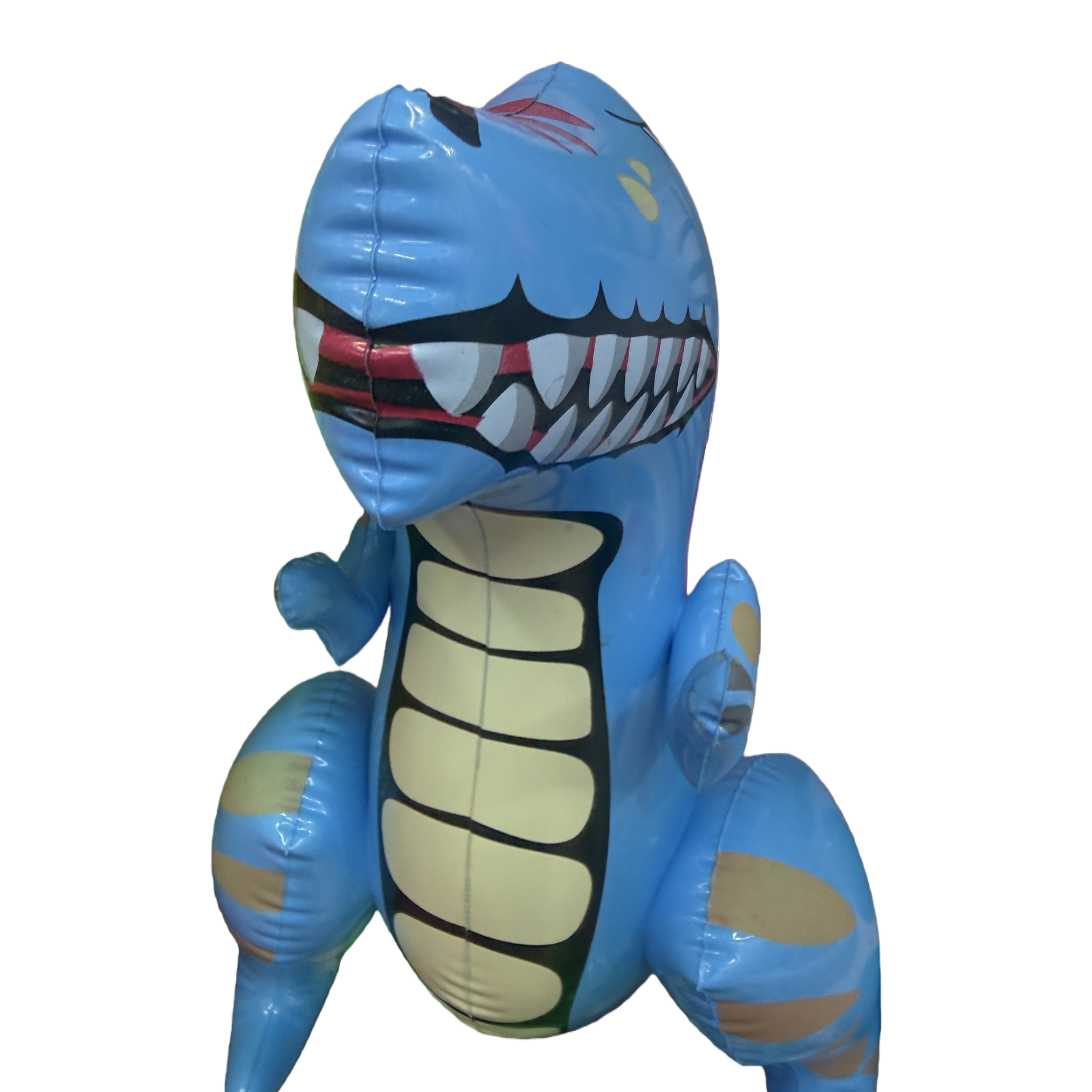 Blue cartoon dinosaur inflatable toy, children's educational soft rubber, can be sat on and played with, indoor decoration Item Picture