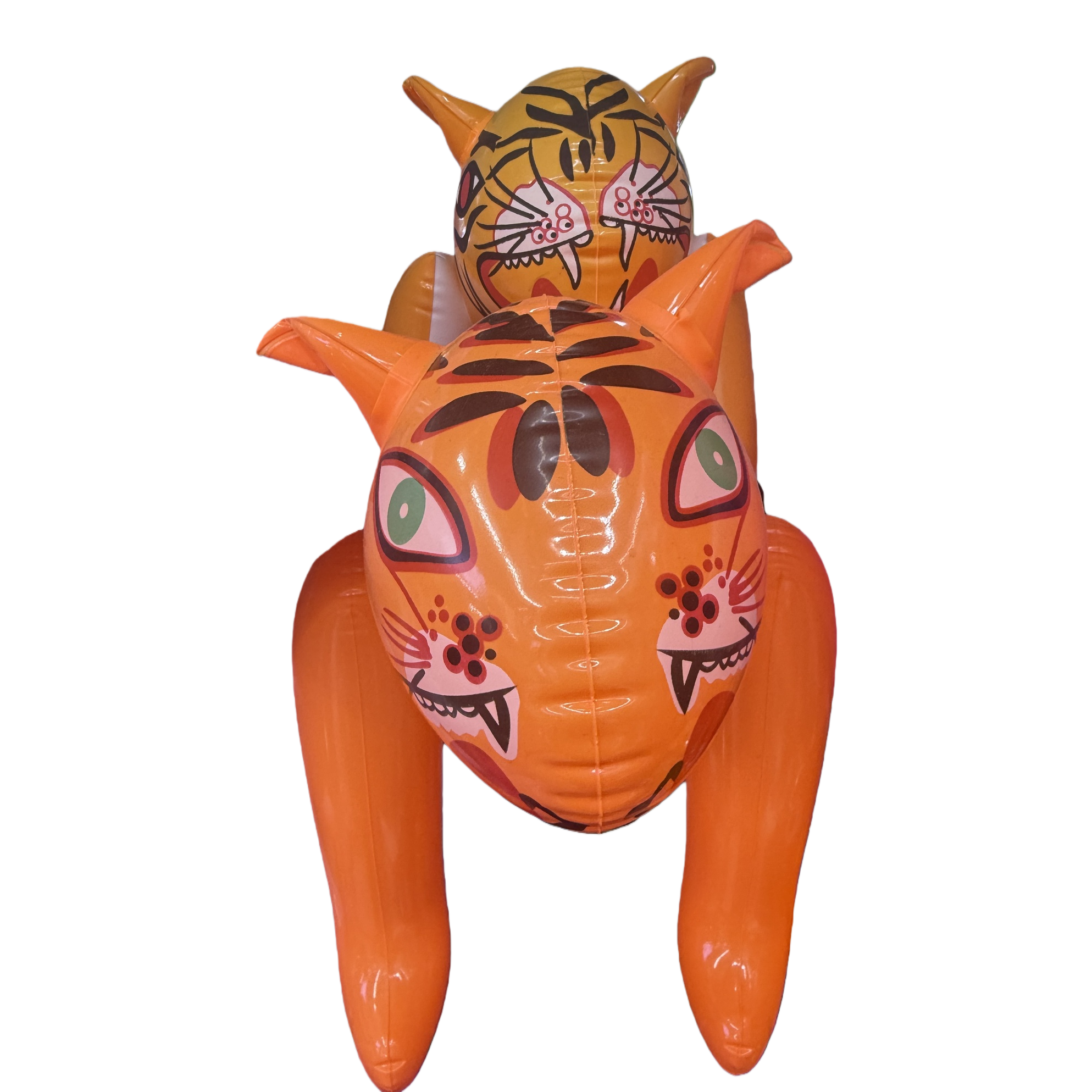 Orange tiger-shaped inflatable toy for children's indoor and outdoor fun dolls Item Picture