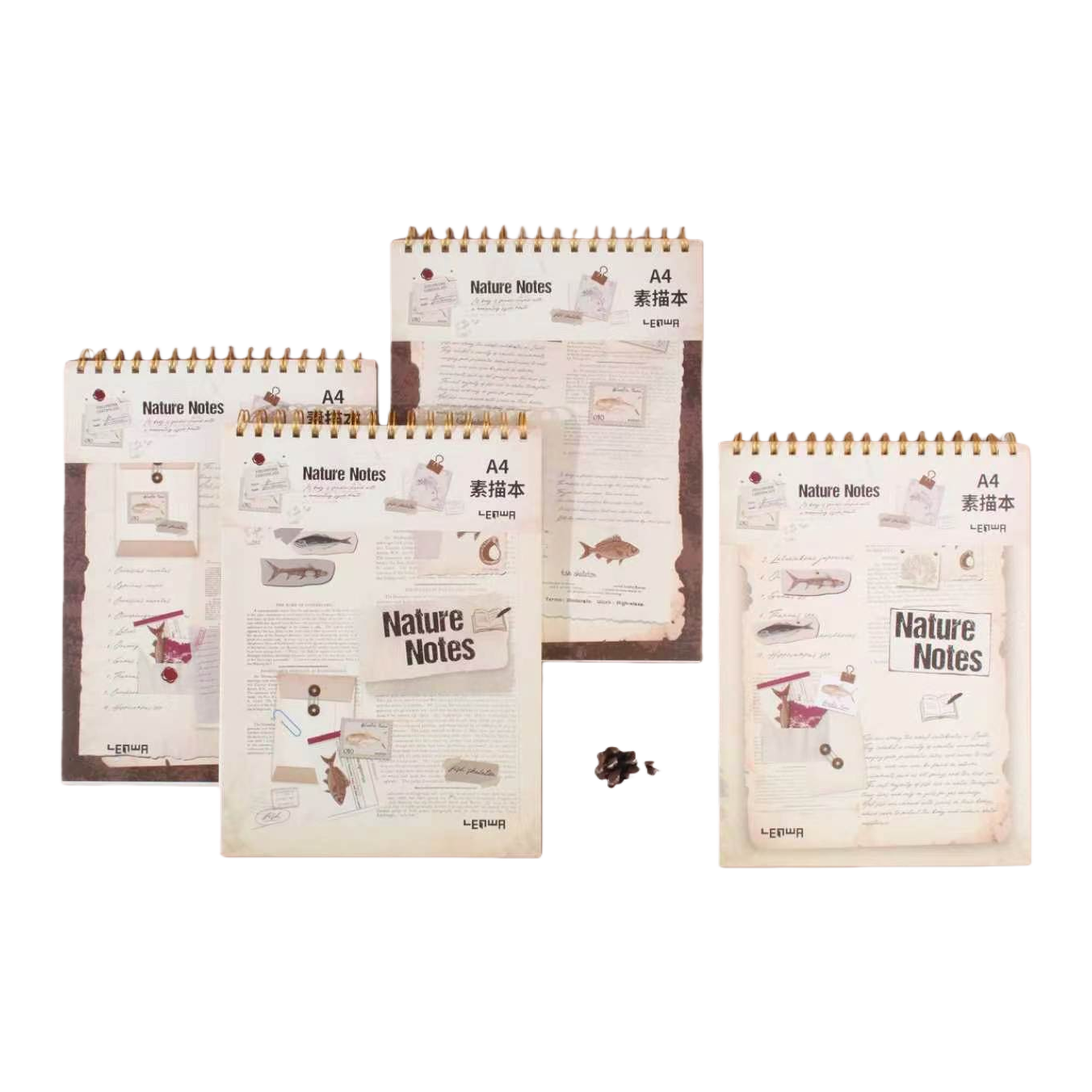 Beige retro style A4 sketchbook, 120g thickened paper hand-held drawing notebook Item Picture
