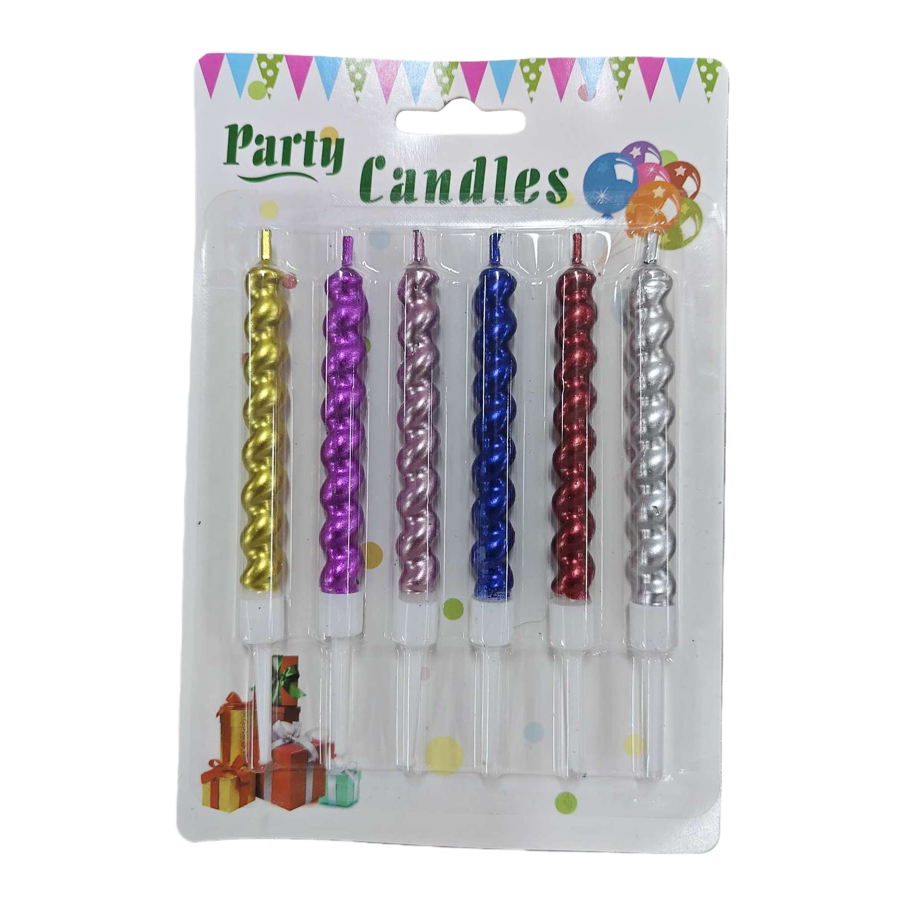Colorful spiral-shaped party candles, festival and birthday decoration items, safe and slow-burning Item Picture