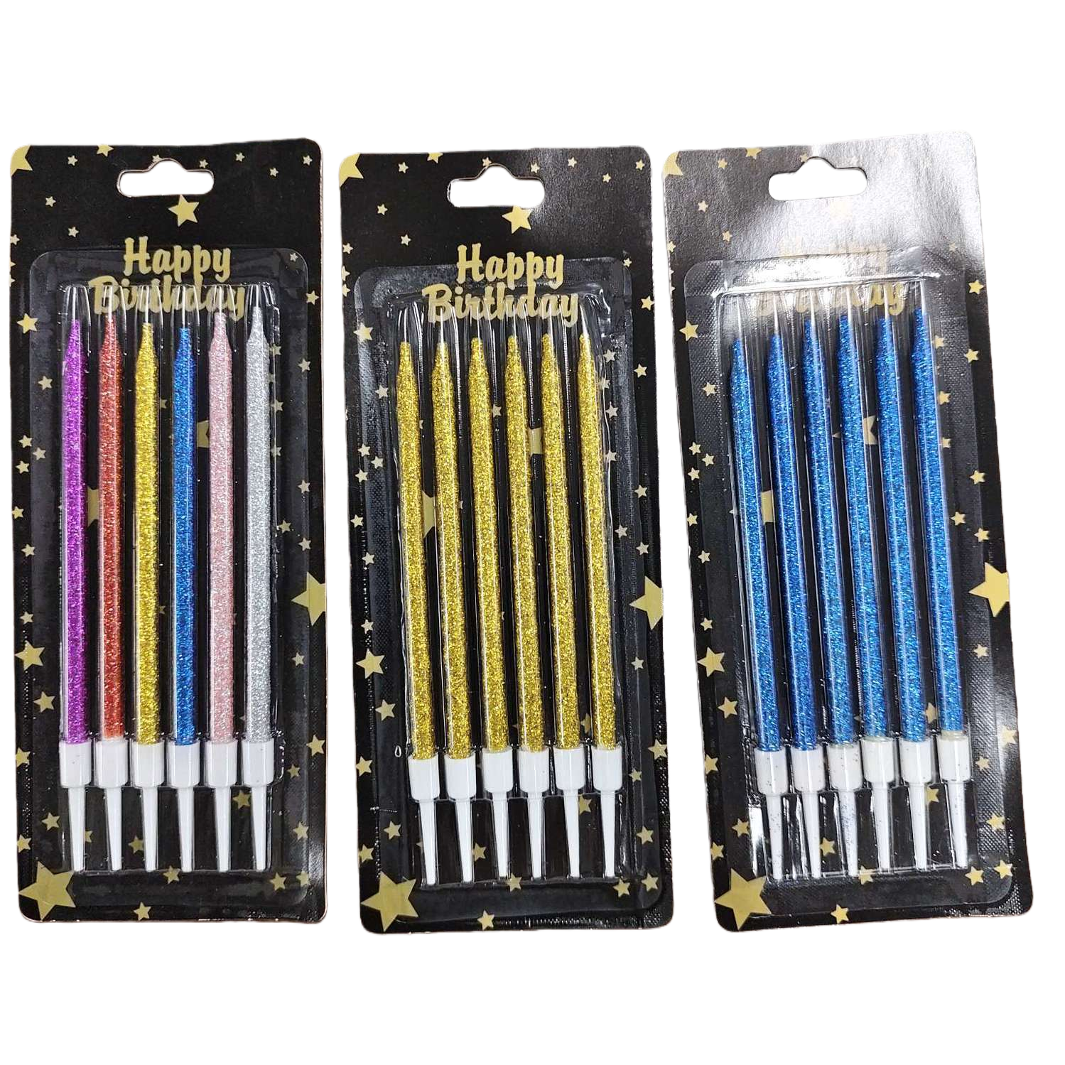 Colorful glitter birthday candles, dazzling party decoration candles, multi-color mixed combinations Item Picture