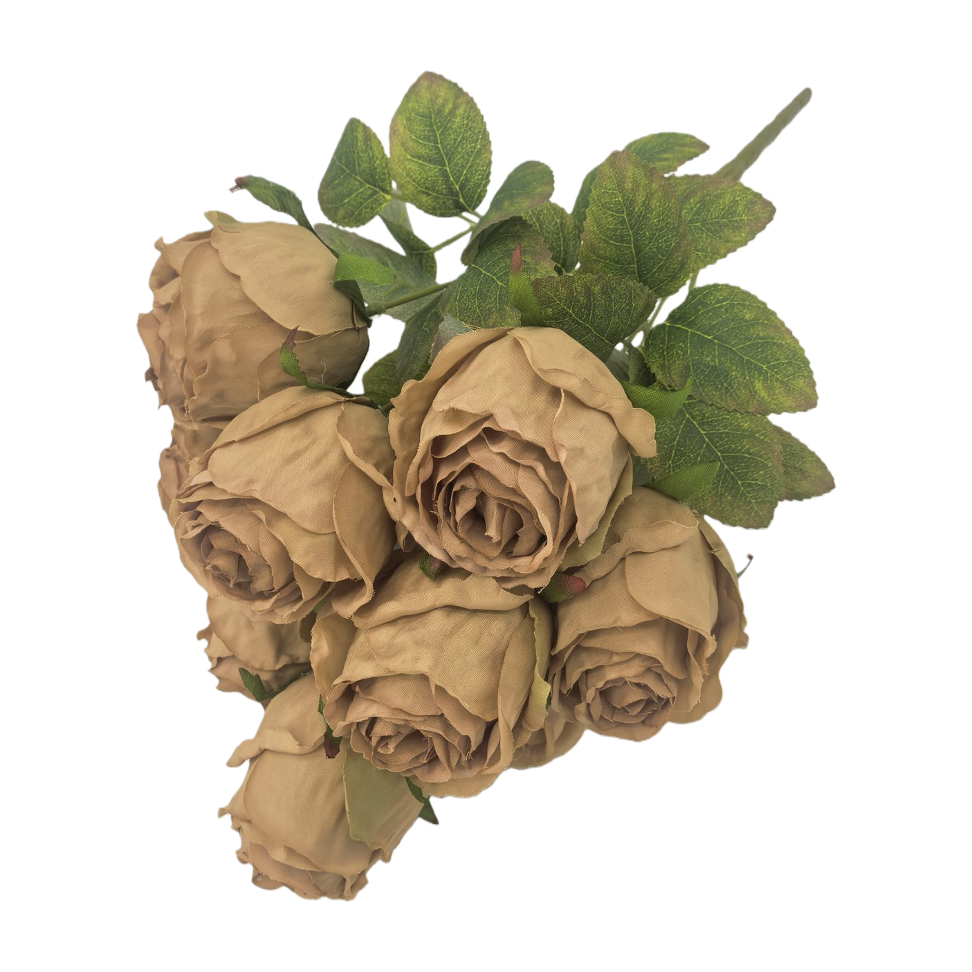Beige artificial rose bouquet, artificial everlasting flower home decoration piece Item Picture