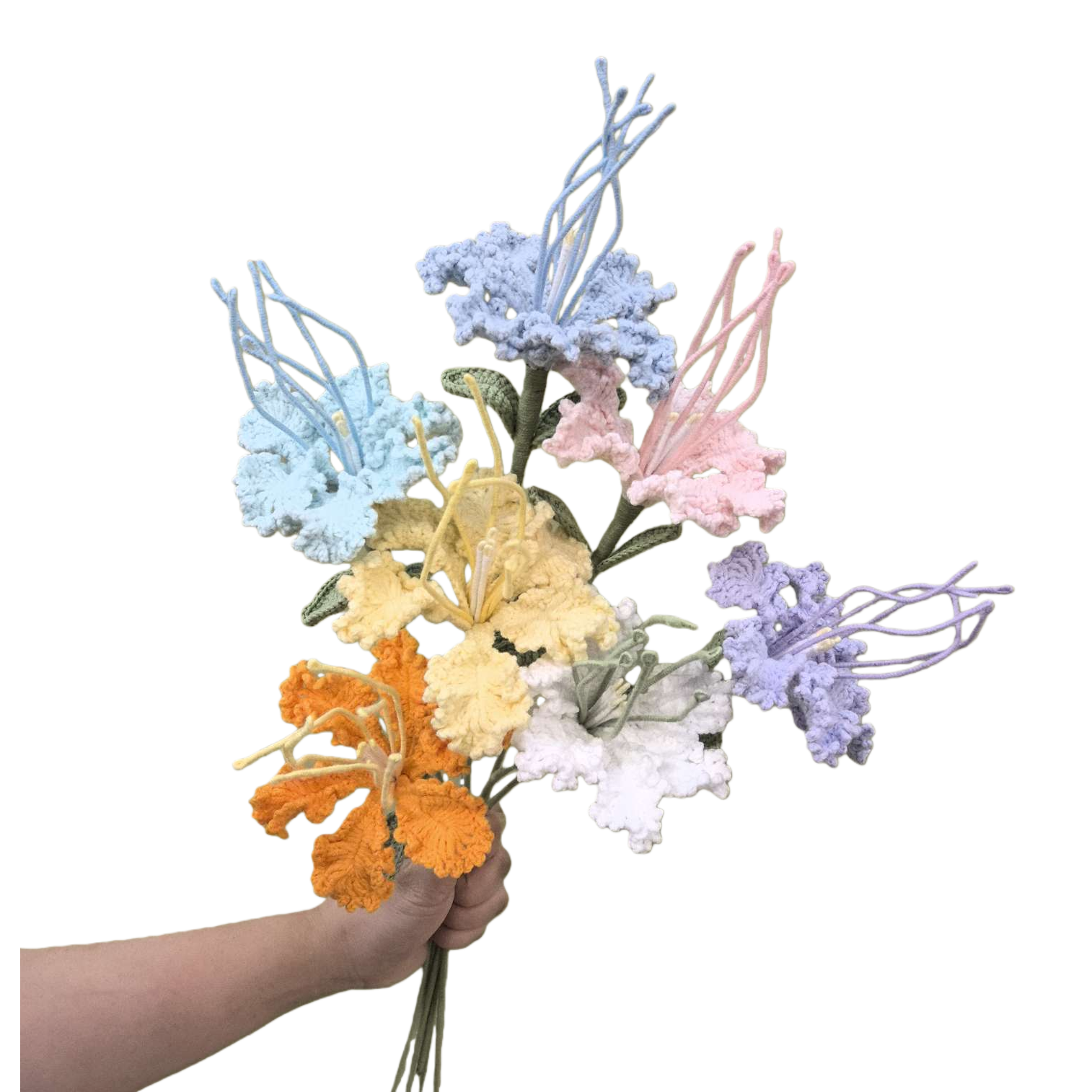 彩色钩针编织花束 手工DIY材料包 仿真花装饰摆件 Item Picture