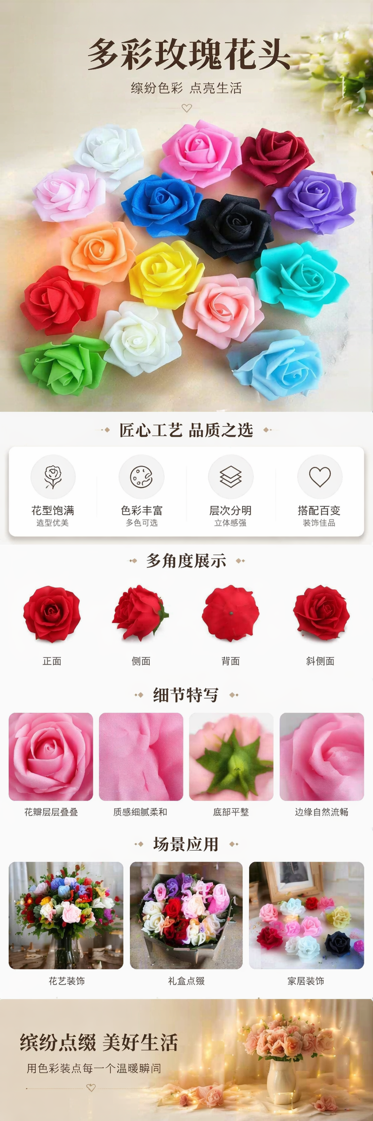 彩色泡沫玫瑰花沐浴露 花香滋润绵密泡泡洗浴用品详情1