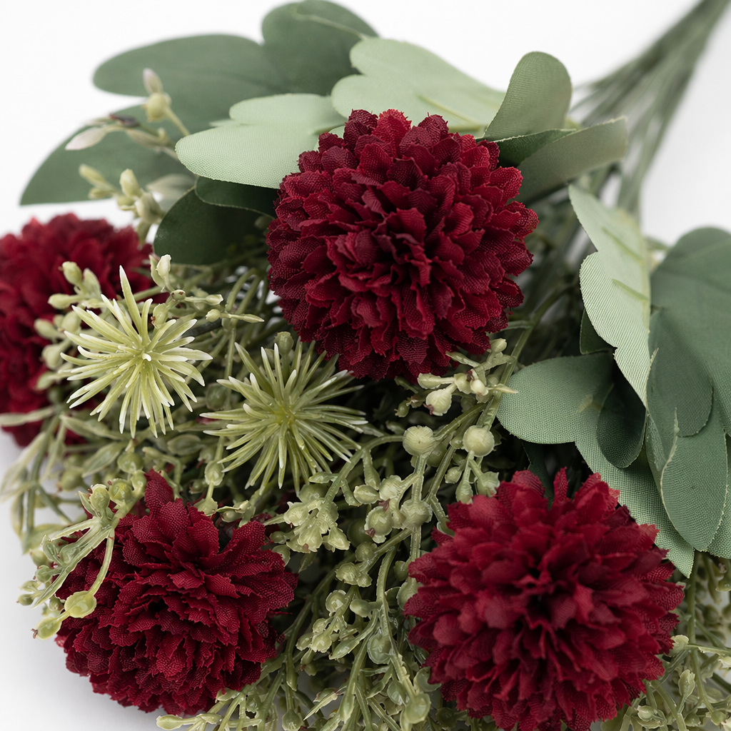 Colorful simulated flower bouquets with velvet texture, permanent floral art ornaments for living room and bedroom decoration Application Scenario