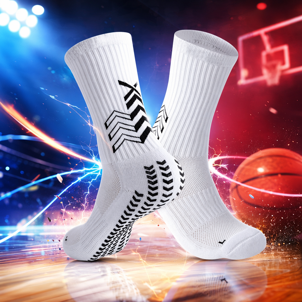 White sports socks, breathable and sweat-absorbent, made of pure cotton, knitted for both men and women Specification image