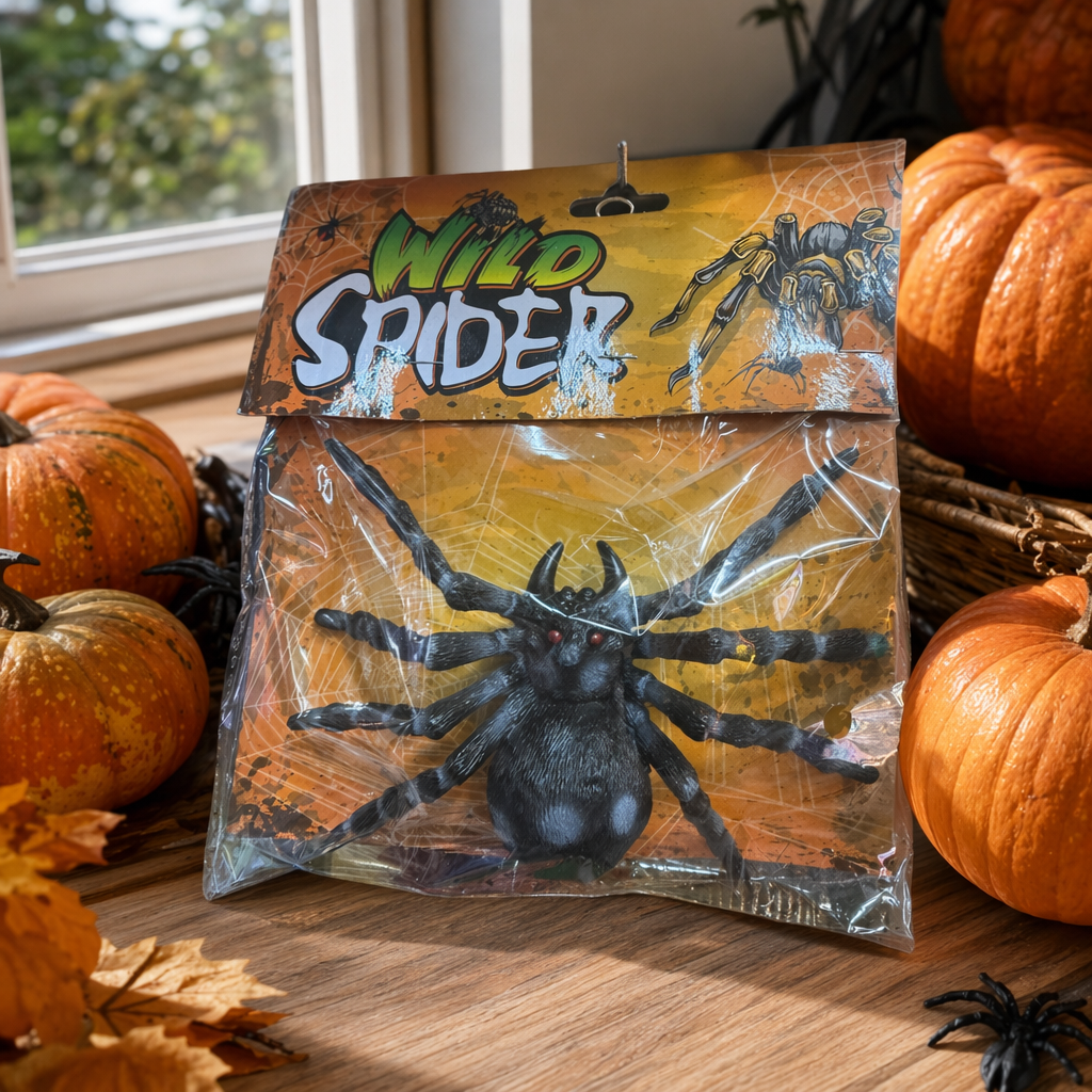 Black spider toys are realistic and lifelike children's educational plush dolls details Picture