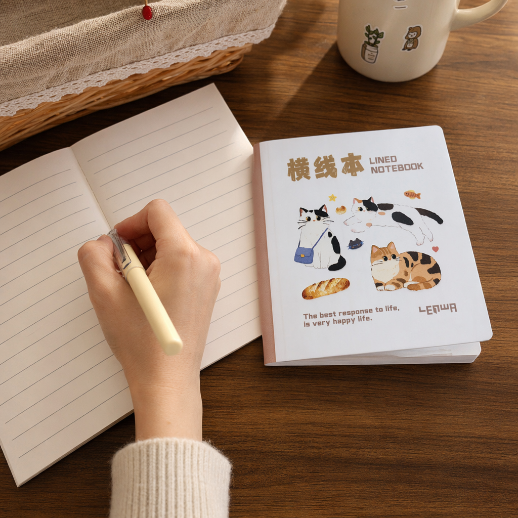 Мультяшные книги с рисунками кошечек с желтыми карандашами, кратко и мило написанные details Picture