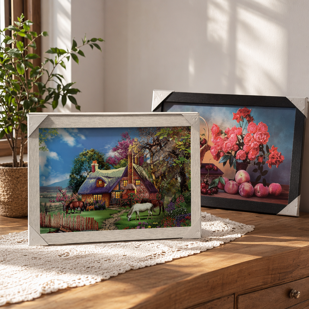 彩色田园风景画产品图