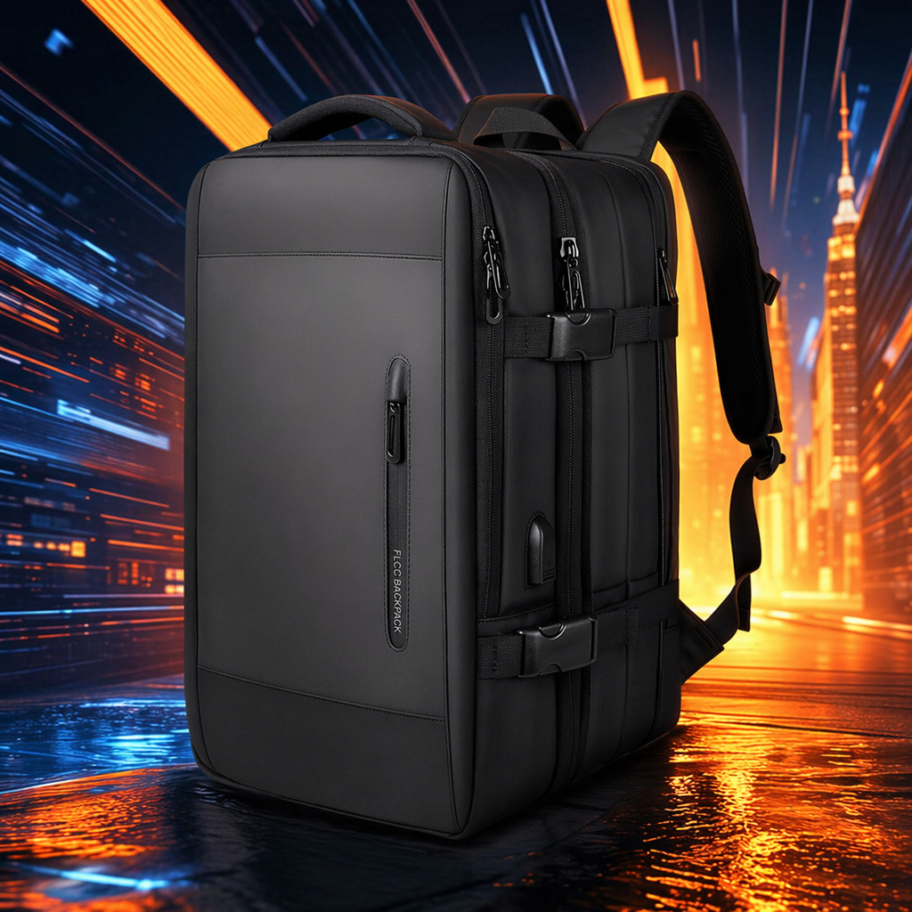 Black nylon waterproof and wear-resistant backpack for commuting and school, simple and versatile backpack Specification image