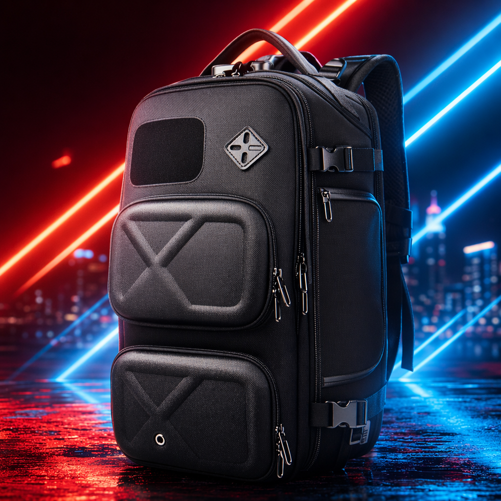 This black, simple business and casual backpack is lightweight, wear-resistant and has a large capacity for commuting and student use Specification image