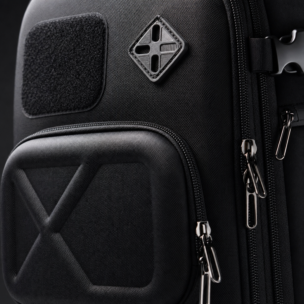 This black, simple business and casual backpack is lightweight, wear-resistant and has a large capacity for commuting and student use Application Scenario