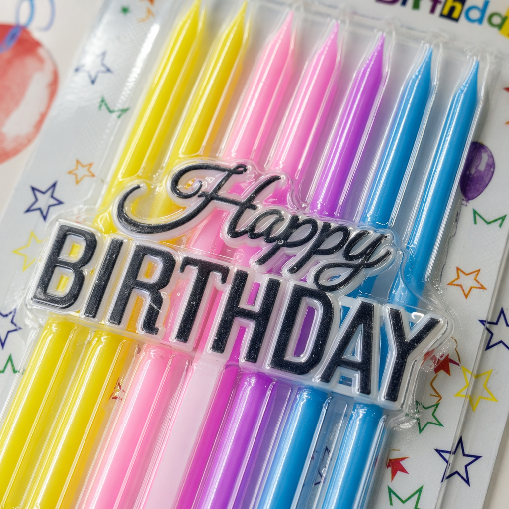 Colorful birthday candles, children's party decorations, available in multiple colors, safe and smokeless Application Scenario