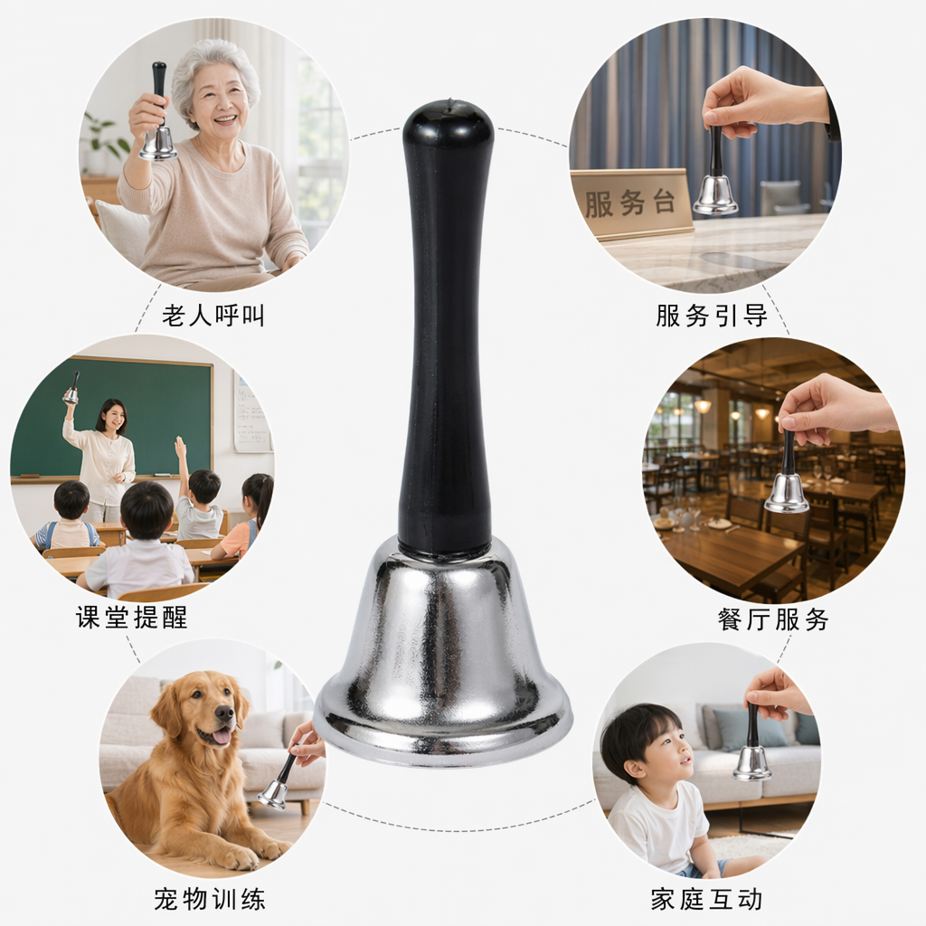 银色铃铛黑色手柄创意挂饰家居装饰用品