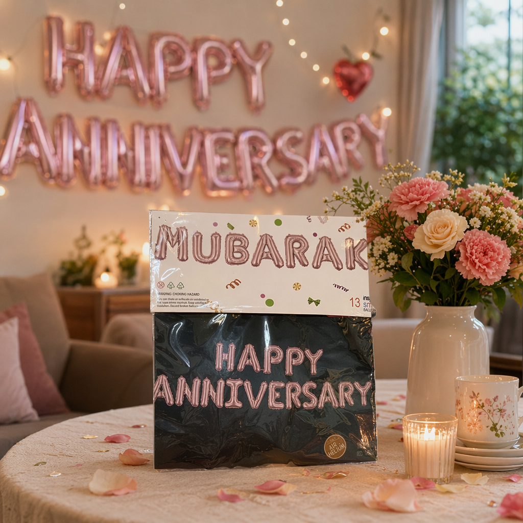 粉色气球字母“HAPPY ANNIVERSARY”产品图