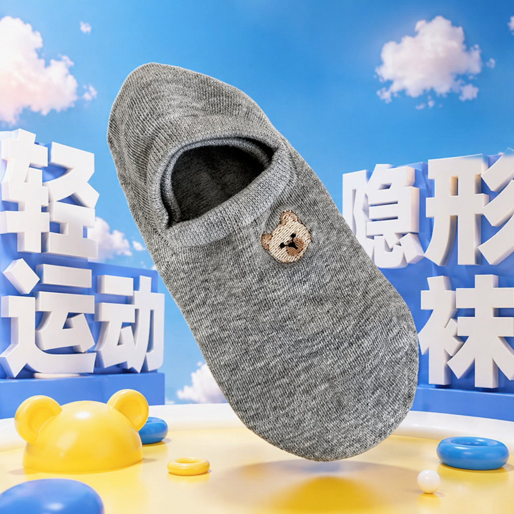 浅灰袜子细节图