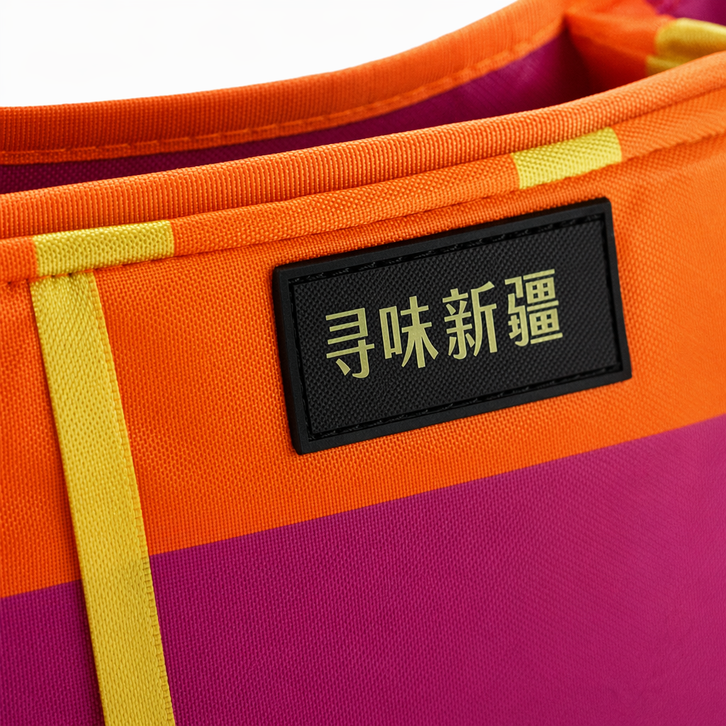 The orange and pink color-matched folding shopping bag is lightweight, large-capacity, environmentally friendly and easy to store Application Scenario