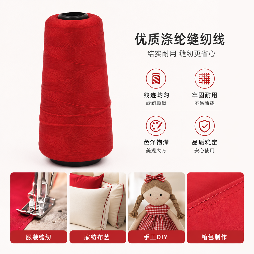 红色线轴 缝纫线绕线器 手工编织绣花用 线材收纳整理工具