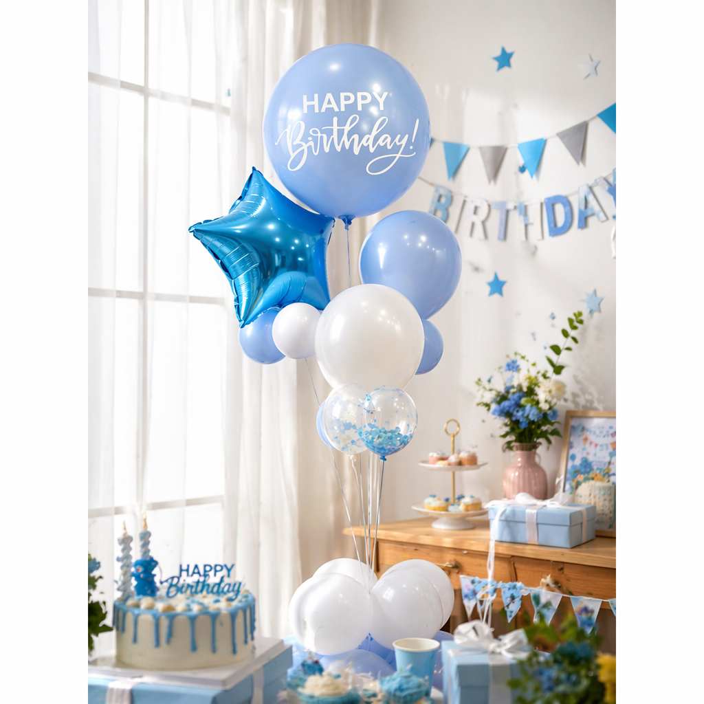 Blue balloon Set Party decoration Helium balloon set with floating air balloons details Picture