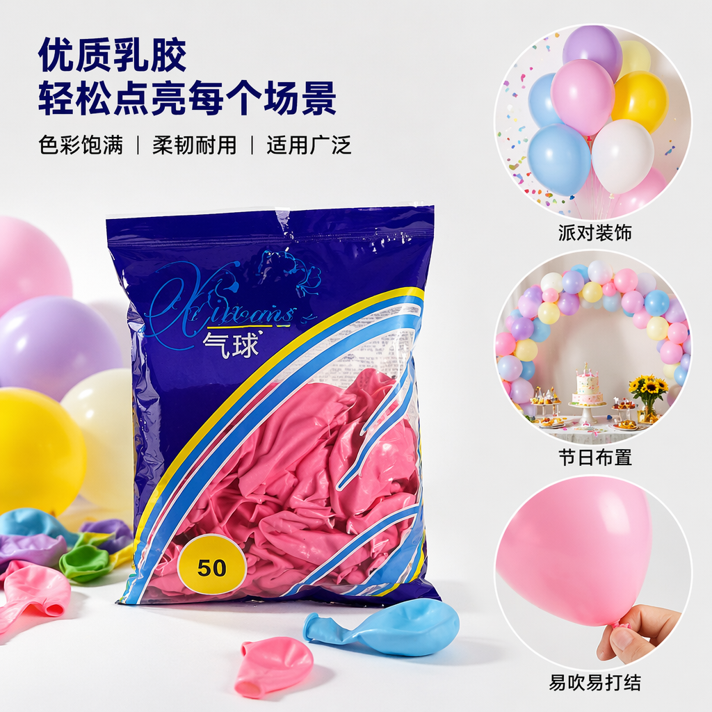 粉色心形气球套装派对装饰婚礼生日庆典通用
