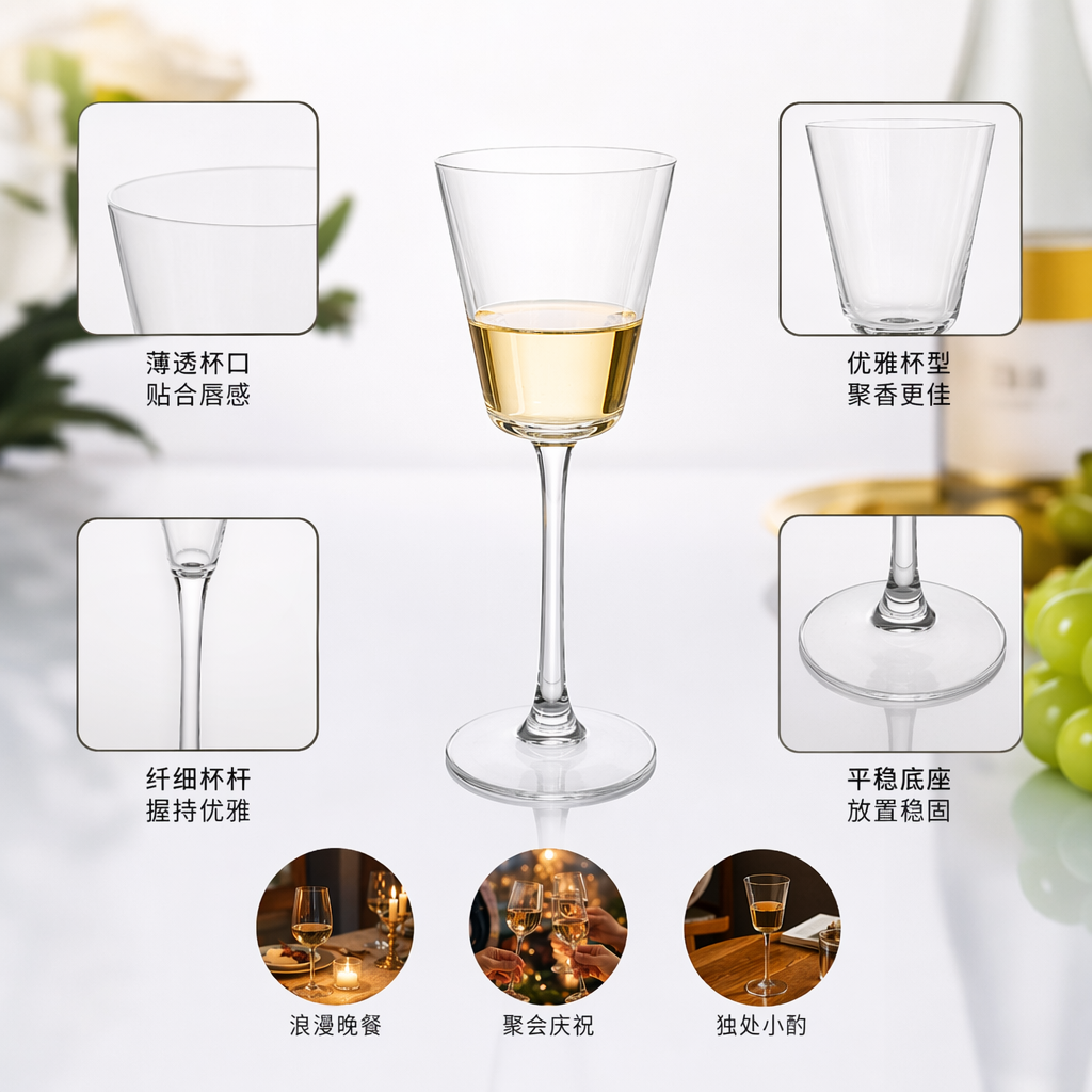 透明高脚杯水晶玻璃杯宴会用红酒杯水杯家用通用