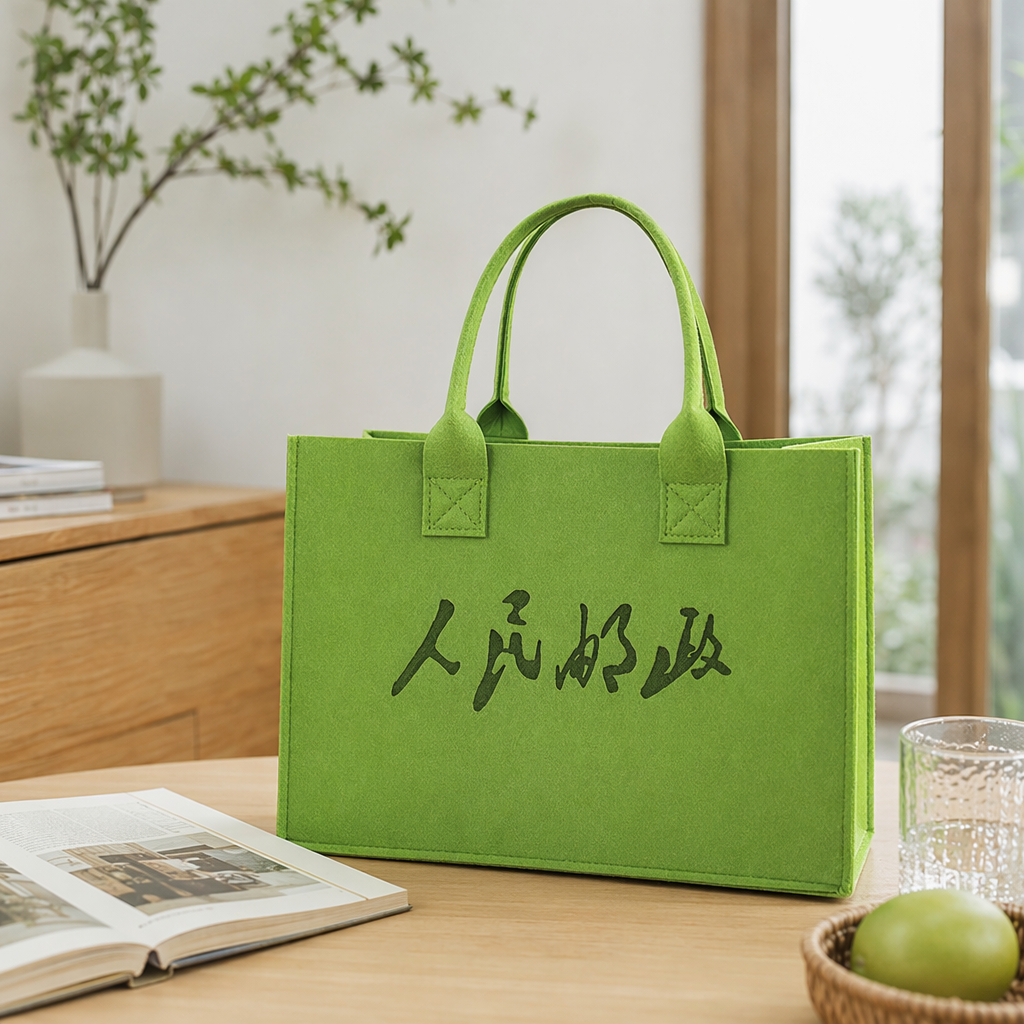 The green and environmentally friendly handbag is thickened and durable. The shopping bag is reusable and simple yet fashionable details Picture