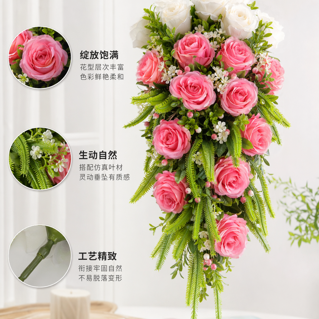 粉色玫瑰花束鲜花配送生日情人节求婚包邮