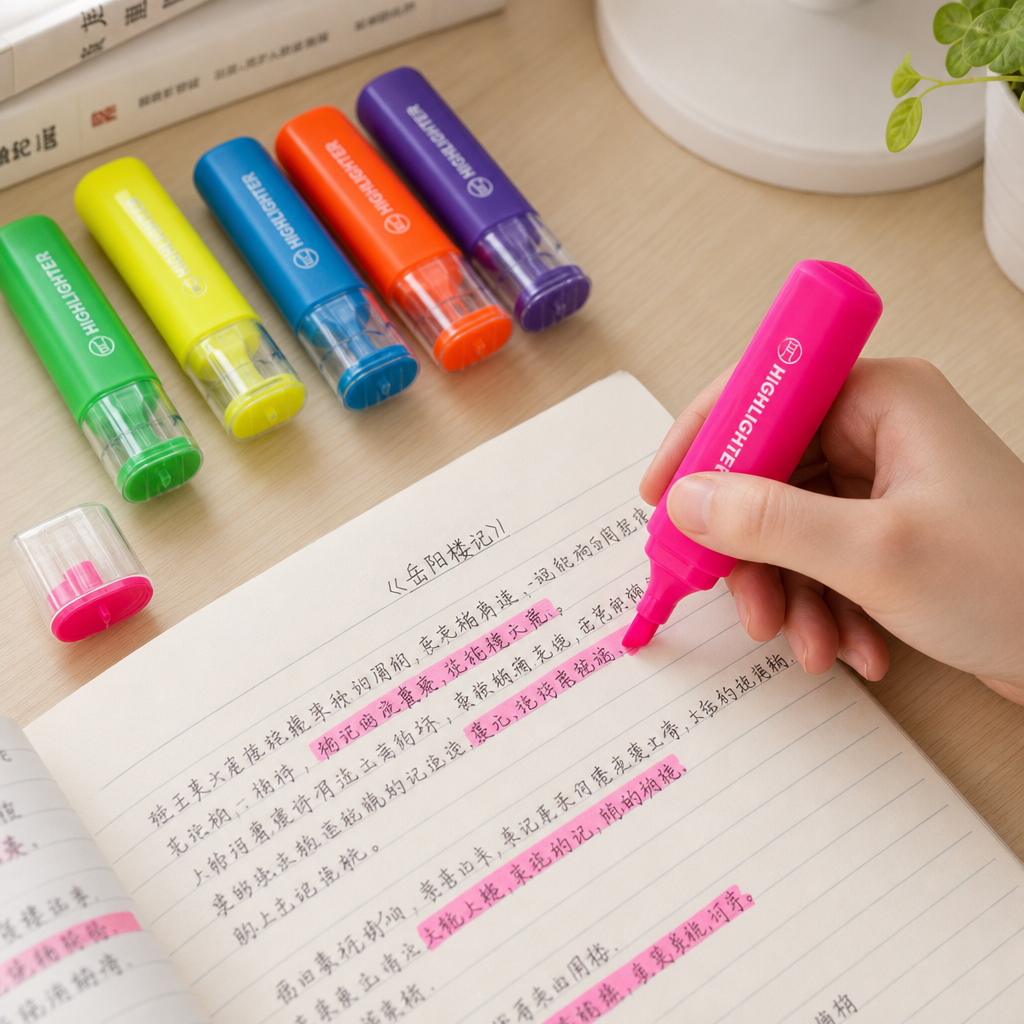 12-color highlighter pen set, student office stationery details Picture