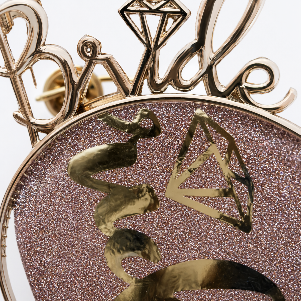 A golden diamond-encrusted Bride headpiece Application Scenario
