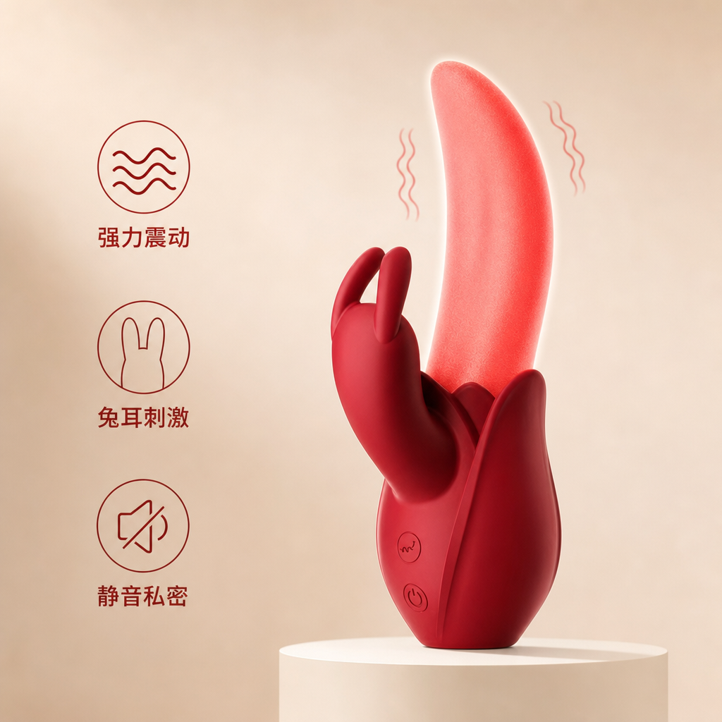 红色舌形按摩器口腔清洁舌苔刮舌器家用便携