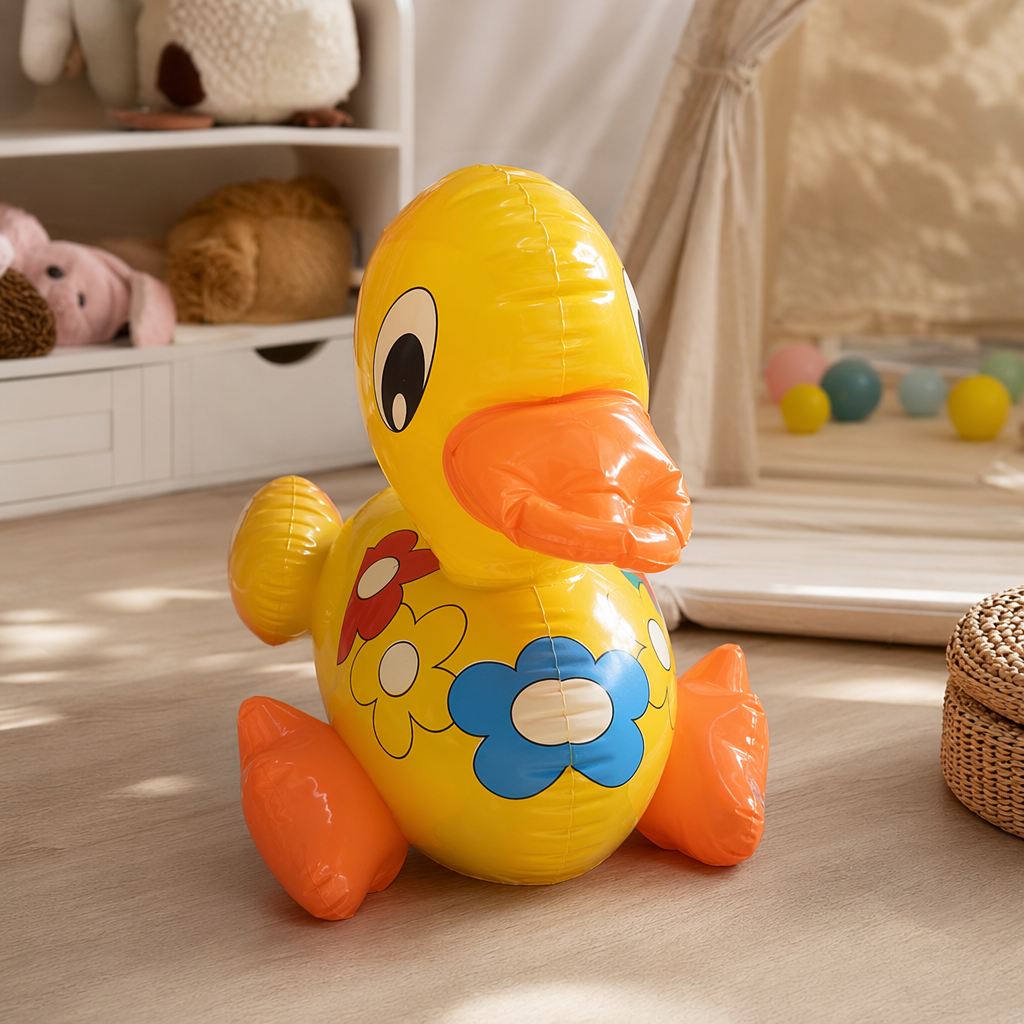 Yellow inflatable duck children's swimming pool toy bathroom bathing doll Inflatable Duck details Picture