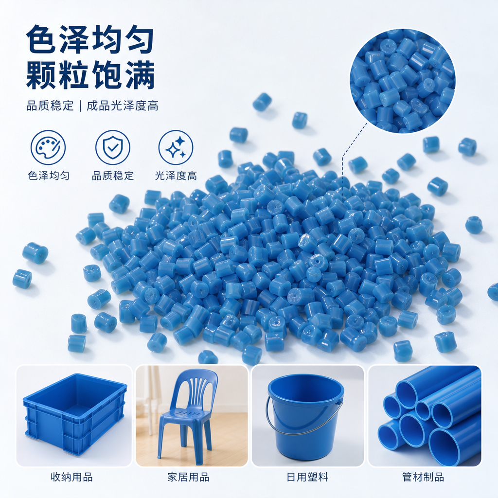 蓝色塑料颗粒 工业级PP聚丙烯原料 通用型注塑造粒材料