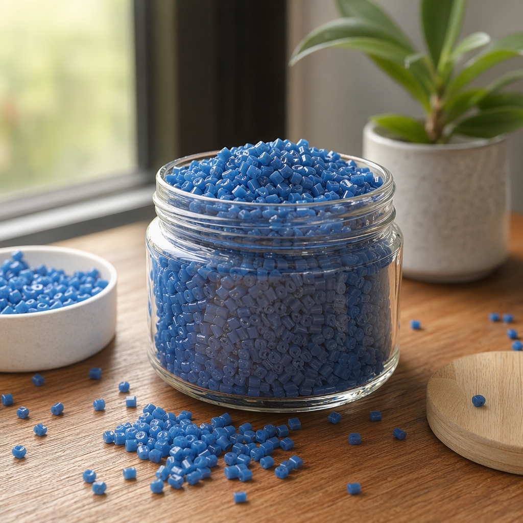 Blue plastic granules, industrial-grade PP polypropylene raw material, general-purpose injection molding granulation material details Picture