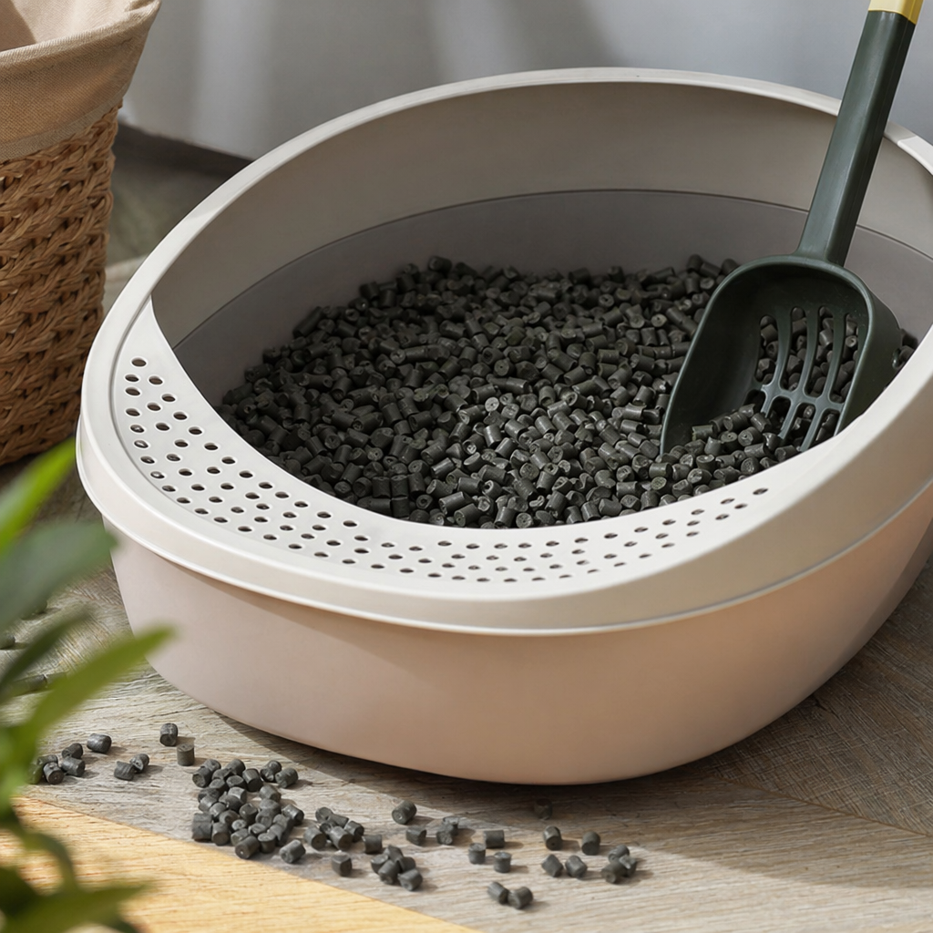 Grey granular plastic particles PP polypropylene industrial raw materials, 25 kilograms in bags details Picture